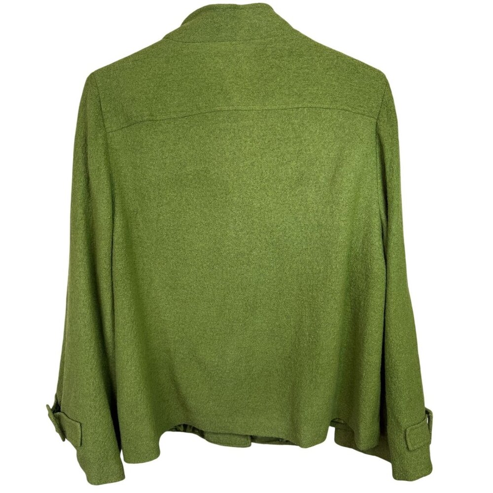 Focus 2000 Womens Green Wool Blend Button-Up Jacket 3X Office Academia Preppy - Picture 2 of 11